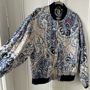 Free People Paisley Bomber Jacket (M)